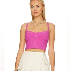 Jonathan Simkhai Dee Bustier Top in Opera Pink